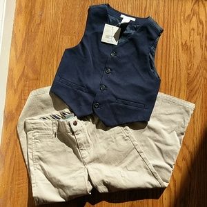 Janie and Jack Matching Sets - Janie and jack preppy vest and khakis Janie and Jack Matching Sets - Janie and jack preppy vest and khakis
